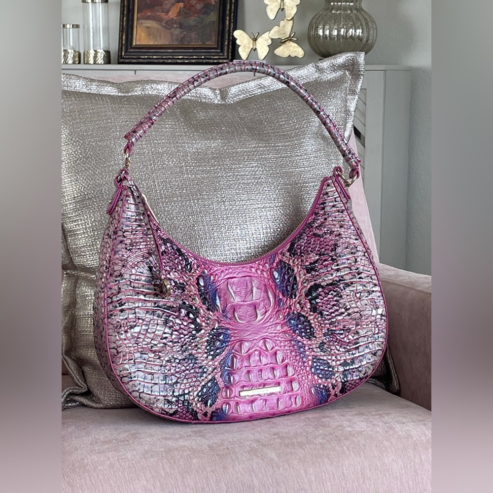 Brahmin Bekka Purse Pink Cobra Ombre Melbourne Leather Bag